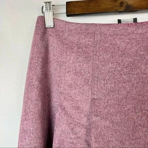 Magaschoni Purple Wool Cashmere Blend Knee Length A-Line Skirt 6 - Picture 3 of 5